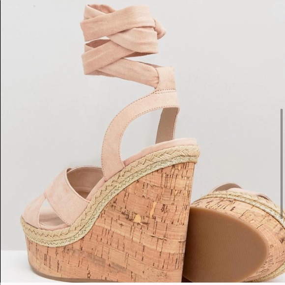 ASOS Tambourine Tie Leg Wedges - Picture 4 of 7